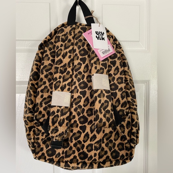 NWT Lucy & Yak Kellie Skater Corduroy Backpack in Leopard Print - Picture 6 of 16